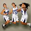 Silverado basketball players, from left, Brittany Loguidice, Jessica Meyers and Natalie Lainhart.