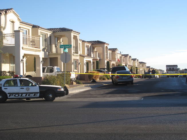 Metro Police blocked off a section of Villa Lorena Drive on Monday morning as they investigated a homicide. One woman was killed and a man was critically injured after two men entered the southwest Las Vegas home early Monday morning and opened fire.