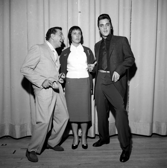 Louis Prima, wife Keely Smith and Elvis Presley at the ...