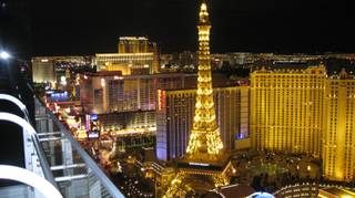 A view from the terrace at Cosmopolitan Las Vegas. Looking at other properties is half the fun!