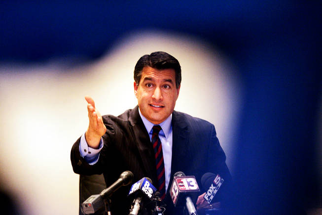 Gov.-elect Brian Sandoval speaks during a press conference at Jones Vargas law firm in Las Vegas on Wednesday, Dec. 29, 2010.