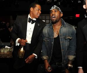 Jay-Z and Kanye West at Marquee at The Cosmopolitan of Las Vegas on Dec. 31, 2010.