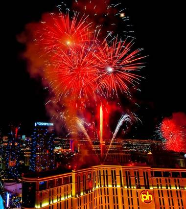 Fireworks and New Year’s Eve on The Strip on Dec. 31, 2010.