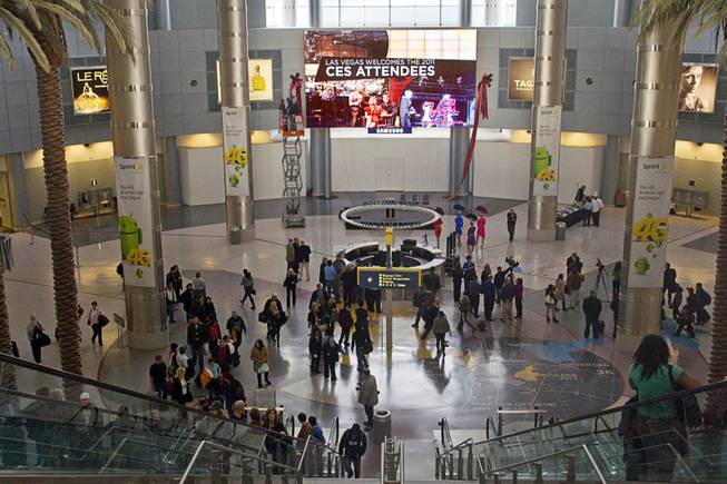 A 627-square-foot video wall is shown in the D Concourse rotunda of McCarran International Airport after it was unveiled Monday, Jan. 3, 2011. 