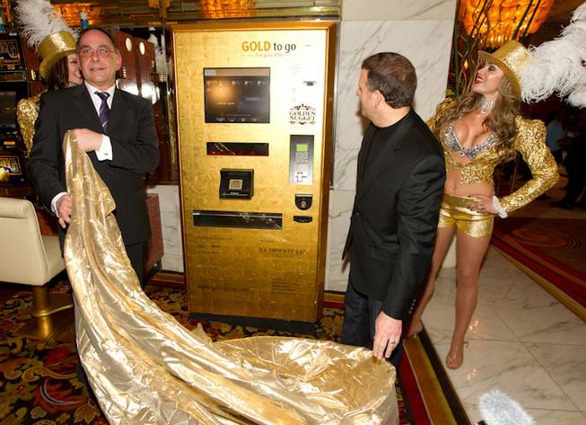 The unveiling of the gold ATM at Golden Nugget on ...