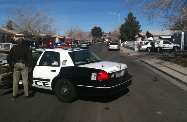 Metro Police investigate a shooting Thursday on Slayton Drive near Alta Drive. 