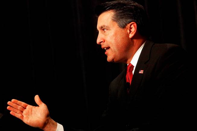 Gov. Brian Sandoval addresses the Las Vegas Chamber of Commerce Wednesday, January 26, 2011 at a luncheon held at the Four Seasons Hotel in Las Vegas.