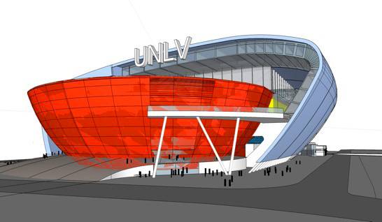 This is a conceptual rendering of a proposed on-campus, multi-use stadium for UNLV shown Tuesday, February 1, 2011.