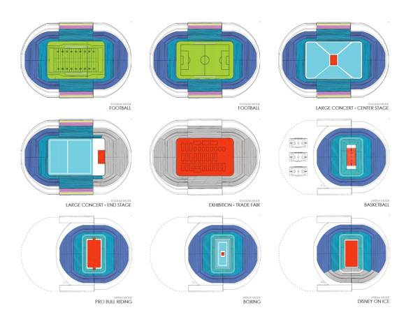 These are various stadium configurations for a proposed on-campus, multi-use ...