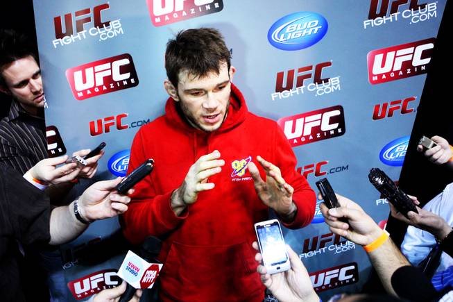 Forrest Griffin takes questions from the media during UFC 126 open workouts Thursday, Feb. 3, 2011, at Mandalay Bay Events Center.
