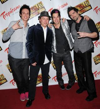Recycled Percussion on their red carpet at the Tropicana on Feb. 8, 2011.
