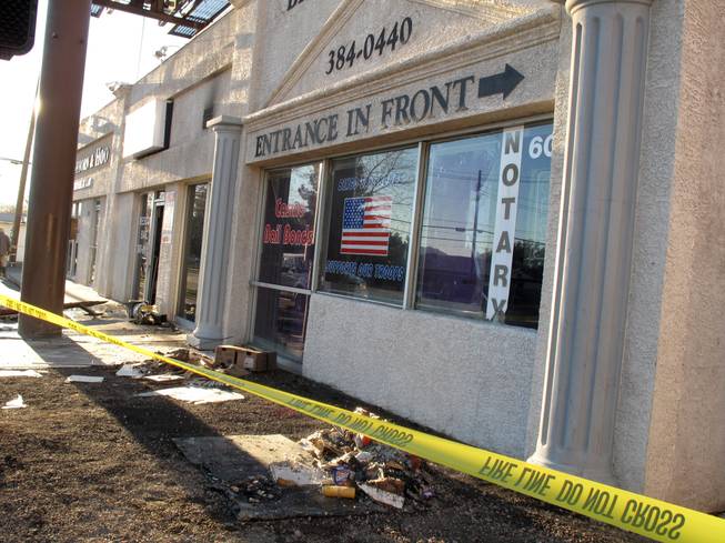 A fire caused extensive damage to four businesses inside a downtown building at the corner of Bonneville Avenue and Las Vegas Boulevard. Fire crews responded to the blaze at 2:20 a.m. Wednesday, Feb. 9, 2011. The cause of the fire remains under investigation.