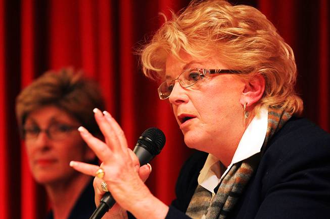 Carolyn Goodman speaks at a Las Vegas mayoral debate sponsored by various neighborhood associations Tuesday, February 22, 2011.