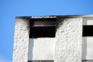 Firefighters extinguished a blaze at the Vegas Towers apartments near Flamingo Road and Maryland Parkway on Friday, Feb. 25, 2011. 