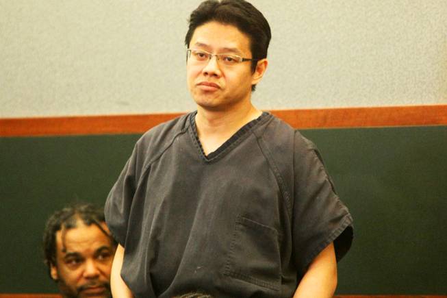 Edward Land makes an appearance in Las Vegas Justice Court Tuesday, March 1, 2011. Land and Hiroyuki Yamaguchi are charged in connection with the robbery at the Rio Thursday, Feb. 28, 2011. Authorities are still trying to find Steven Gao, who they say committed the robbery. 