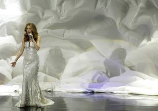 Singer Celine Dion performs during opening night at the Colosseum at Caesars Palace on March 15, 2011. The performance is the beginning of a three-year residency at the venue.
