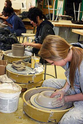 Students at Green Valley High School create clay bowls for the school's 11th annual Empty Bowl benefit auction and luncheon. 