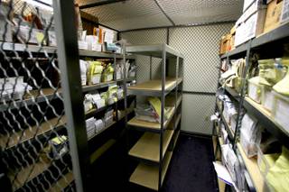 A look at the unclaimed property vault in an undisclosed location in Las Vegas.  The vault holds property that was left unclaimed from safety deposit boxes from casinos, hotels, and banks.