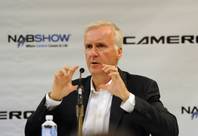 Academy Award-winning director James Cameron discusses the future of 3D entertainment on opening day of the National Association of Broadcasters Show at the Las Vegas Hilton on April 11, 2011.