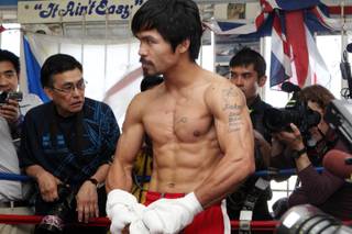 Manny Pacquiao's media day workout at Wild Card Boxing Club in Hollywood, Calif., on April 20, 2011.