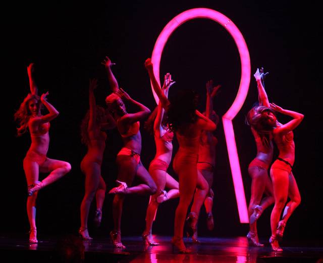 "Peepshow" cast members perform during "Broadway Bares" at Planet Hollywood.