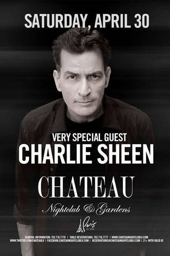 Charlie Sheen, in promotional splendor.