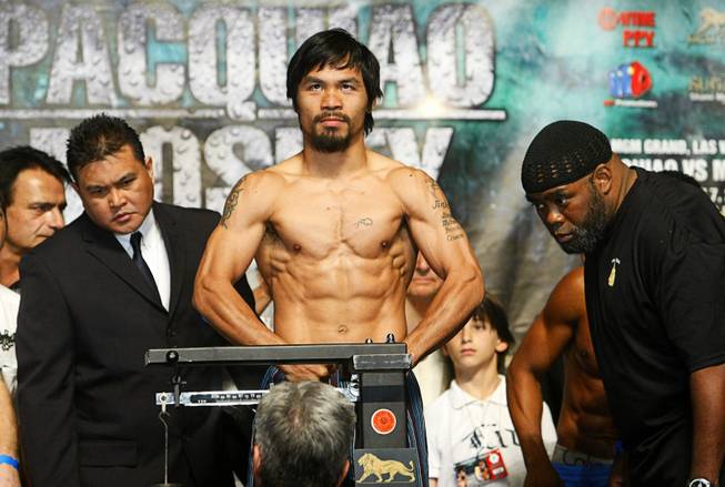 Pacquiao Mosley Weigh-in