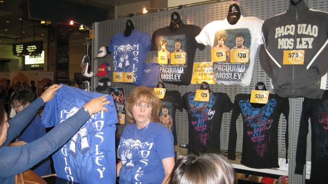 Merchandise counter at the Manny Pacquiao-Shane Mosley fight, where dreams come true.