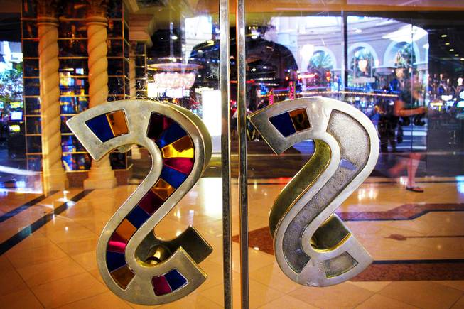 THe handles of the front doors of the Sahara hotel-casino ...