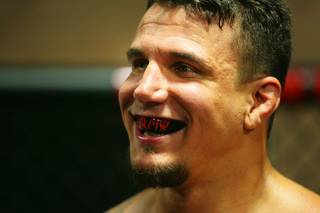 Frank Mir smiles during a work out as he prepares for an upcoming fight Thursday, May 19, 2011.