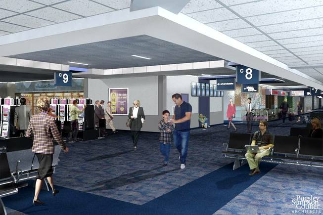 An artist's rendering of the remodeled Concourse C at McCarran International Airport.