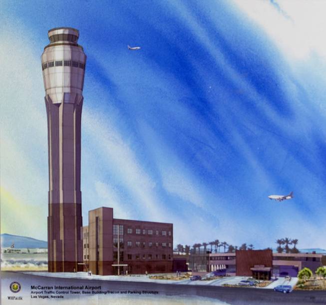 An artist's illustration shows the new $99 million Federal Aviation Administration air traffic control facility that will be built at McCarran International Airport. The facility is expected to be operational in early 2015.