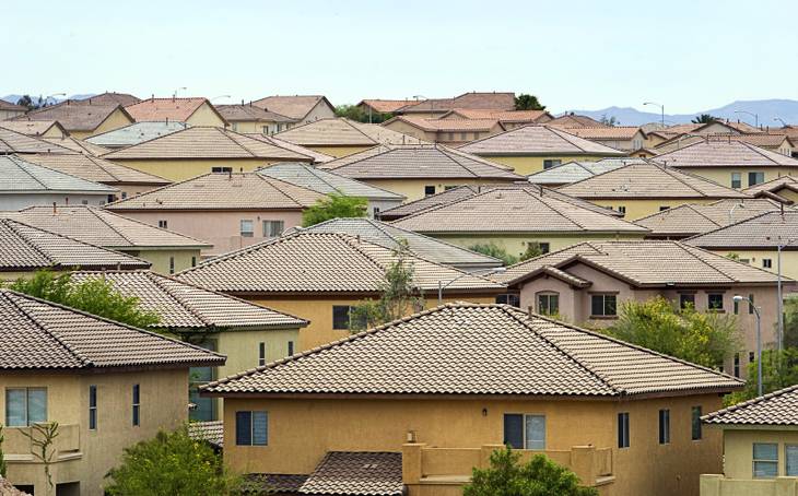 A view of residential rooftops near Horizon Ridge Parkway and Gibson Road on Wednesday, June 1, 2011, in Henderson.