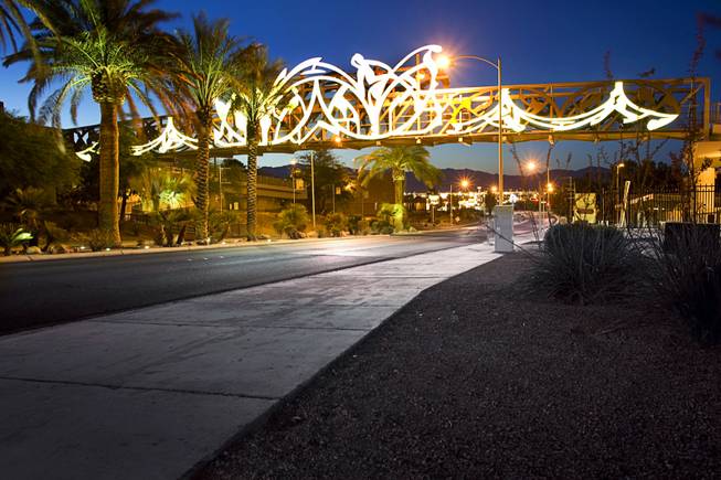 A northbound view of the Cultural Corridor Trail Pedestrian Bridge over Las Vegas Boulevard North between Bonanza Road and Washington Avenue, June 5, 2011.