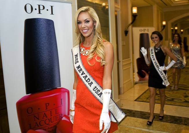 Miss Nevada USA Sarah Chapman arrives at the salon Color at Caesars Palace on Tuesday, June 14, 2011. 