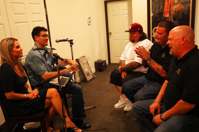 John Katsilometes and Tricia McCrone interview the stars of "Pawn Stars" at Gold & Silver Pawn in Las Vegas. From left are Austin "Chumlee" Russell, Corey "Big Hoss" Harrison and Rick Harrison.