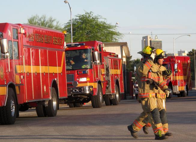 Firefighters from Las Vegas, North Las Vegas and Clark County participated in a mock mass casualty accident training Friday night.  The drill simulated a multiple vehicle accident where more than a dozen people had injuries.