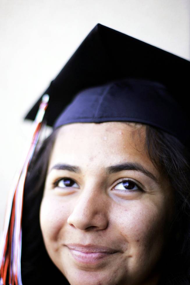 Student Natalie Vasquez before the Chaparral High School graduation ceremony at the Orleans Arena in Las Vegas Monday, June 20, 2011.