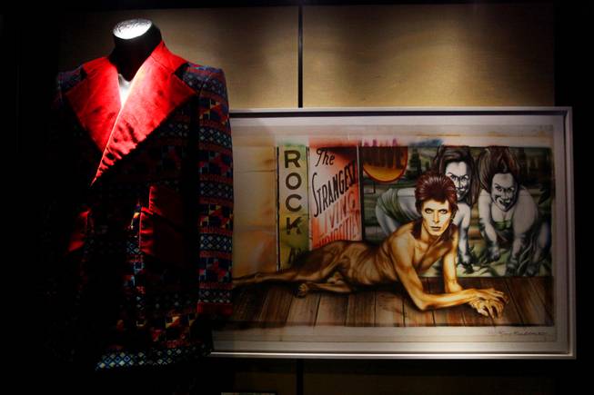 David Bowie's suit and painting on display at the Hard Rock.