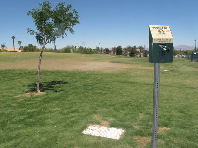 The dog park at the Charlie Kellogg and Joe Zaher Sports complex features three dog runs over a hilly terrain.