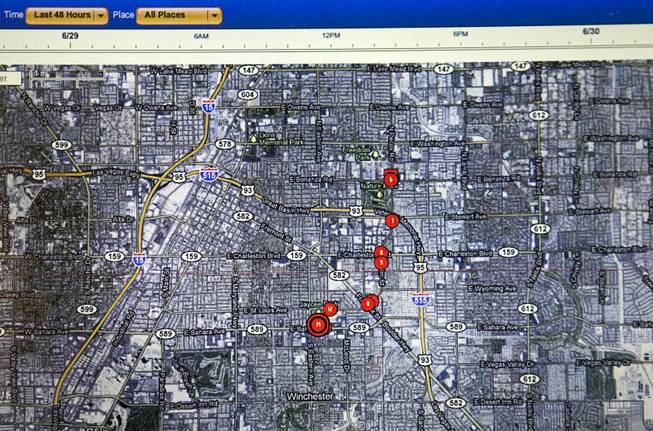 A mapping program shows the path of a juvenile offender outfitted with a new SecureAlert GPS ankle bracelet Thursday, June 30, 2011.