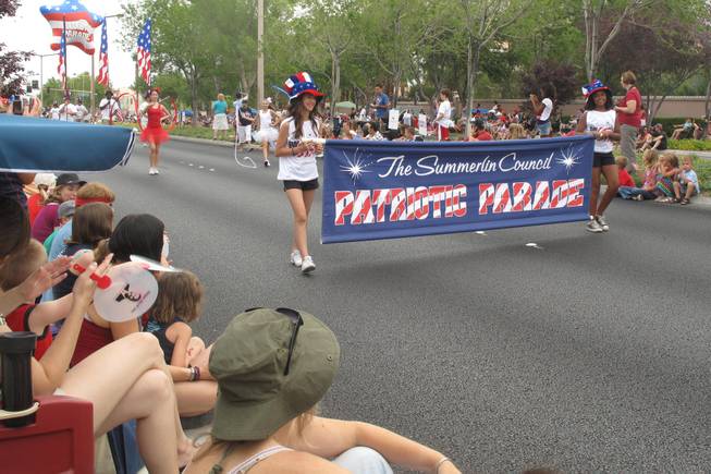 An estimated 40,000 people line the streets of Summerlin Monday morning for the community's 17th annual Patriotic Parade.