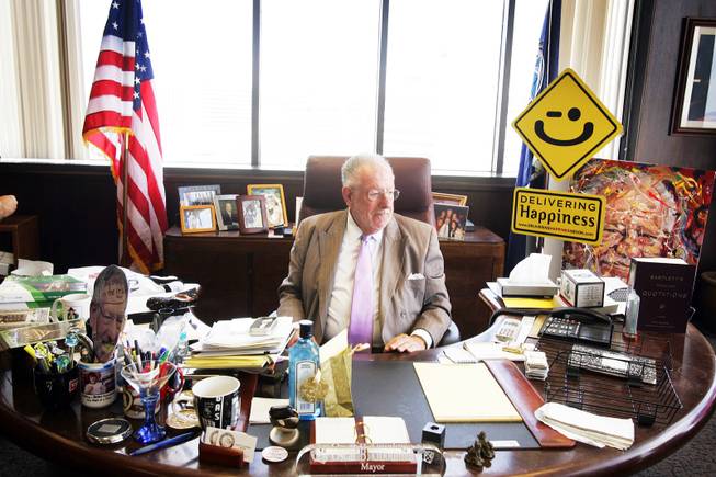 Mayor Oscar Goodman sits at his desk during his second-to-last day in office at Las Vegas City Hall on Tuesday, July 5, 2011.