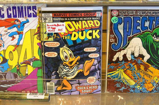 A Howard the Duck comic book is displayed at the Maximum Comics store in Henderson Sunday, July 10, 2011.