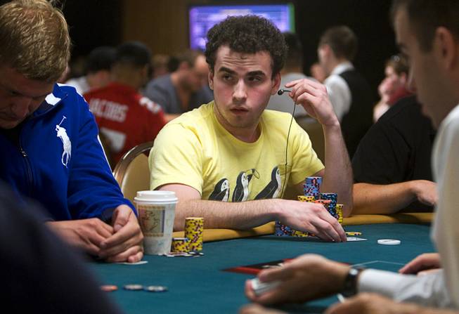 Poker professional Dan Kelly competes during Day 2B of the World Series of Poker main event at the Rio Tuesday, July 12, 2011.