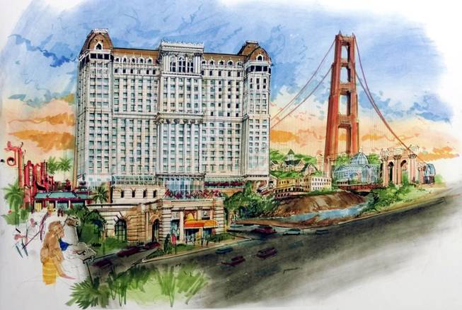 A rendering of the San Francisco-themed hotel-casino that was once planned for the site of the New Frontier. Jan. 3, 1999.