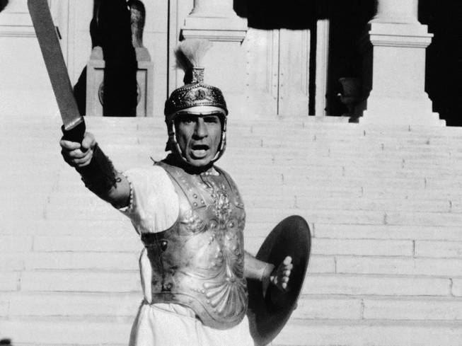 Actor-producer-director Mel Brooks strikes a heroic pose in the Roman Empire scene from his film, "History of the World, Part I,"  May 29, 1981.