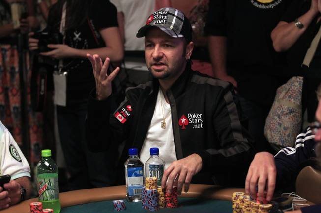 Daniel Negreanu talks during play at the 2011 World Series of Poker Friday, July 15, 2011.