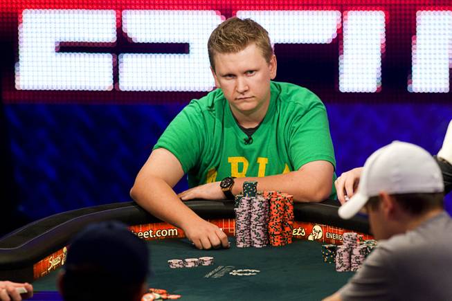 Las Vegas resident Ben Lamb competes during Day 8 of the World Series of Poker $10,000 buy-in, no-limit Texas Hold 'em main event at the Rio Tuesday, July 19, 2011.