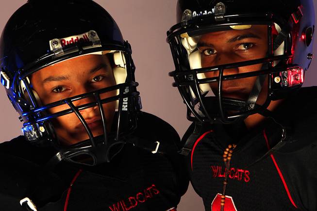 Las Vegas High School football players Kaveo Walker and Hasaan Henderson.